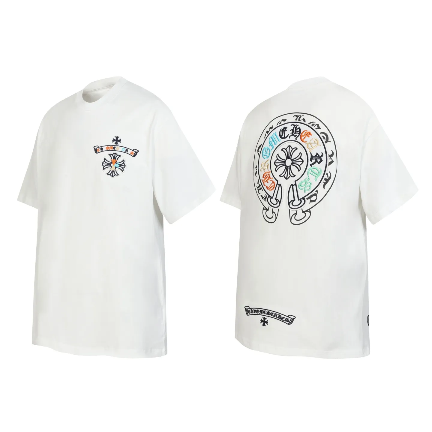 P180 Chrome Hearts CH Chrome Hearts Heavy Industry Horseshoe Sanskrit appliqué embroidered short-sleeved T-shirt Use imported Tajima machine embroidery Correctly configured Black 2025 Chrome Hearts nylon bag authentic packaging 260 grams of custom-dyed double-yarn cotton Large version Loose and stylish Differentiated from low version slim and long version The upper body pulls the hips 100% commitment: top quality Do not make fast food The highest version on the market Top quality - different from the ordinary versions in the market If you care about quality You must also respect the price. Absolutely zero after-sales service. The return rate so far is 0. It’s hard not to love the style. - 260g custom-dyed double yarn fabric. - Correct high-density main mark, washed tag, hand-sewn.